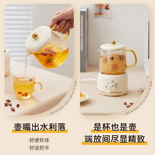 Le Stew Health Pot Mini Health Cup Electric Stew Cup Electric Heating Cup Multi-Function Boiling Teapot Tea Maker Kettle Constant Temperature Kettle Office Small Glass Boiling Kettle 0.5L Mechanical Model One Person Gift for Girlfriend and Wife 0.5L