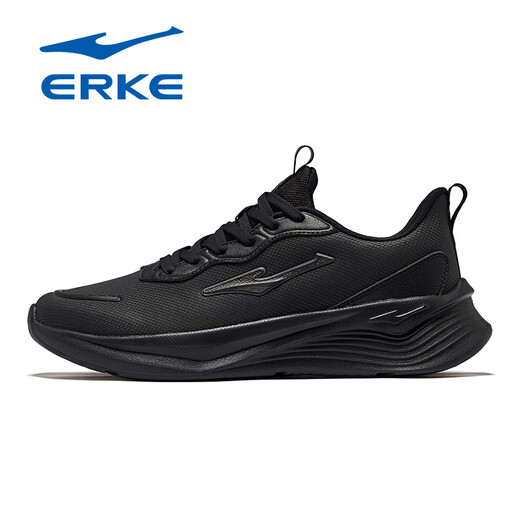 Hongxing Erke (Erke) Chaussures masculines 2025 Nouveau été en maille respirant chaussures de course noires chaussures de papa légères chaussures de papa chaussures de sport sole noire 3523 [3285 surface en cuir] 42