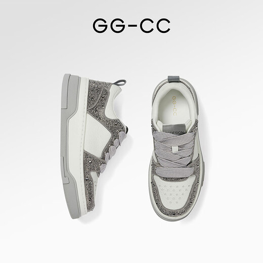 GG-CC [Phantom of Starlight] Nuevos zapatos de otoño zapatos de cuero de cuero genuino zapatos casuales para mujeres G24x9712 Gray 36
