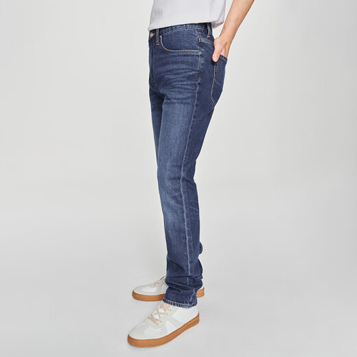 Lee [Ended by Zhang Linghe] 25 Spring and Summer New Product 723 Slim mid-waist straight mid-dark blue men's jeans trend Medium dark blue 28