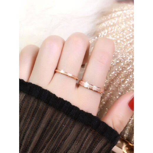 DL 1998 Fat Donglai same style 18K gold frosted ring for women AU750 rose gold men and women couple tail ring color gold pair ring free 2MM rose gold frosted ring No. 6 is equivalent to No. 12 and No. 13