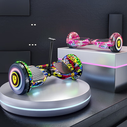 ZOLA electric balance car for children and adults, somatosensory car, parallel car, two-wheel self-balancing 6-12 years old, handrail off-road wheel, 6.5-inch flagship powder, APP protection + glare wheel