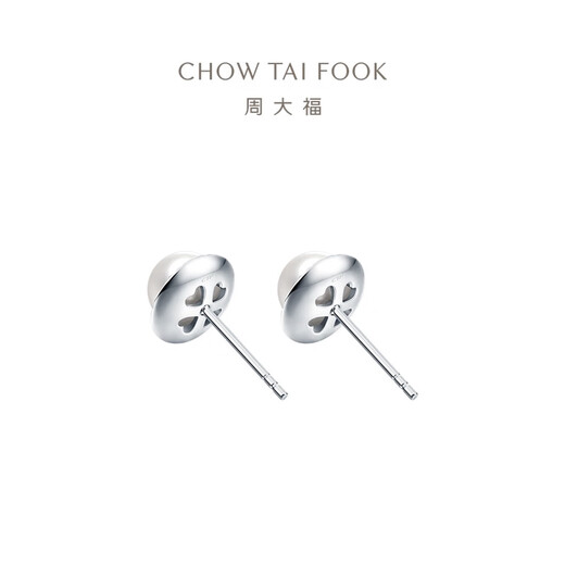 Chow Tai Fook 925 silver inlaid pearl earrings AQ32799 birthday gift AQ32799