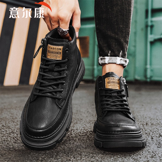Yierkang Martin Boots Men British Style Invierno 2025 Nuevas botas de alta techo Trabajo de zapatos de algodón de algodón