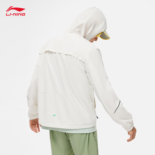 李宁防泼水运动风衣男子连帽拉链开衫外套AFDU051【TG】 银桦灰-3 S