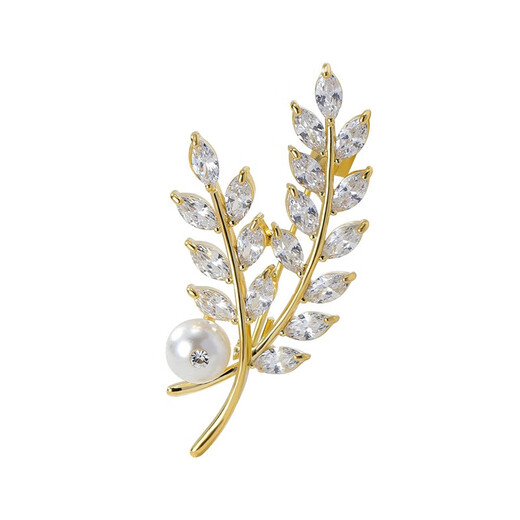 Marco Bizzarri high-end brand brooch, wheat ear pearl brooch, high-end feminine and exquisite corsage, suit anti-exposure accessories, Valentine's Day gift for girlfriend, wife's birthday gift