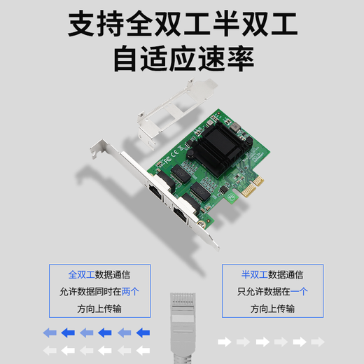 Beiyou Xinke Gigabit dual-port four-port server wired network card desktop computer adaptive server network expansion card soft routing ROS convergence desktop built-in wired network card PCIE X1 Gigabit dual-port network card Intel82571