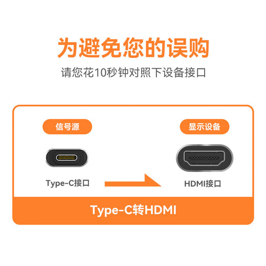 Shengwei Type-C à HDMI Convertisseur 4K Adaptateur Apple 16/15 Huawei P60 ordinateur portable / téléphone mobile Monitor Cable / TV Écran Projection de 1,8 mètres ACh1018G