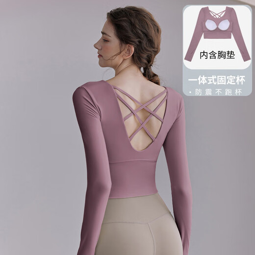 LULULMCCTN nude fitness yoga clothes women's sports tops Pilates professional training with chest pads quick-drying running tights for women black long XL