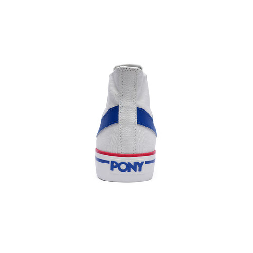 Pony Frühlings- und Sommer-Leinwandschuhe für Männer und Frauen Paare hohe obere kontrastierende Farbe Canvas-Schuhe tragen resistente bequeme, lässige und vielseitige, atmungsaktive vulkanisierte Schuhe weiß/blau 242U1SH04BL 42