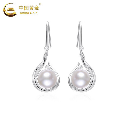 CHINA GOLD simple earrings fashion jewelry 925 silver earrings pearl earrings Valentine's Day birthday gift for girlfriend and wife Jingsuda s925 pearl earrings - limited time clearance