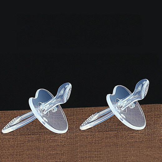 Yoshida Hisamori transparent pacifier round head flat head baby silicone bite-resistant baby super soft sleep-type sucking stick 2 packs for night use - thumb type transparent style