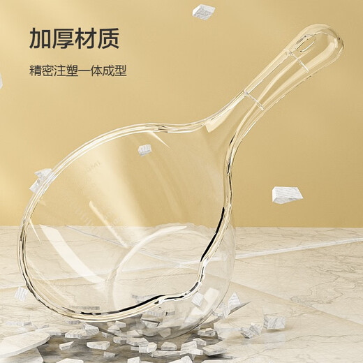 Made in Tokyo, kitchen water ladle, deepened and thickened, long handle, household plastic, transparent with mouth scale, 1L*1 only