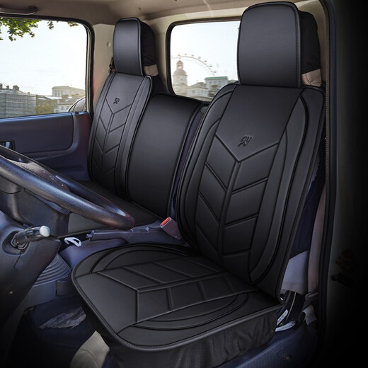 中国重汽王牌腾狮777B 757B四季坐垫全包围坐套货车专车专用座套全皮轻卡货车座椅套坐垫 单座黑蓝标准版