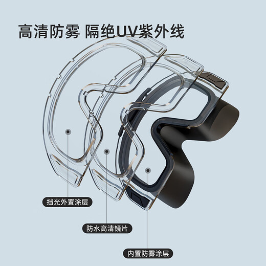 Hongxing Erke (ERKE) swimming goggles, unisex, adult, large-frame, waterproof, anti-fog, high-definition, rimless, flat swimming goggles, professional diving goggles