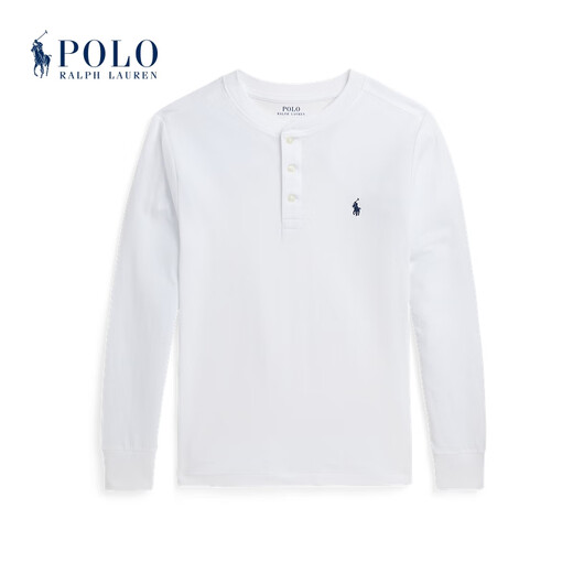 Polo Ralph Lauren Boys Classic Cotton Jersey Henry Shirt RL41762 100-blanc M