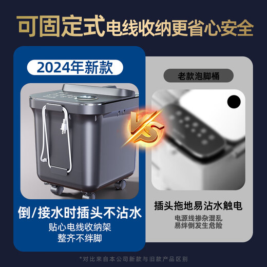 CHIGO foot bath bucket foot bath electric foot bath basin heated and folded fully automatic foot massage foot basin fumigation constant temperature home foot therapy deep bucket relaxation massager birthday gift luxury automatic model intelligent timing + waterproof touch + leakage protection switch New Year's Day gift for boyfriend and girlfriend parents practical high-end holiday gifts