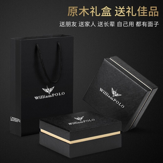 British Paul card bag women's genuine leather multi-card long wallet large capacity ultra-thin anti-theft card bag card clip gift box beige white