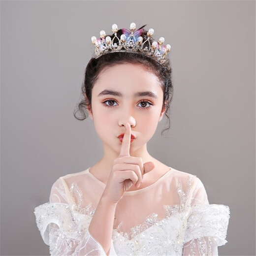 Chimera (CHIMERA) butterfly beaded crown headband children girls princess performance headband headdress birthday gift girl
