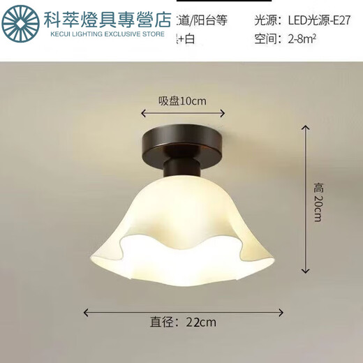 Janevia Ceramic Aisle Light New Cream Style Corridor Ceiling Light Balcony Stairwell Simple Modern Porch Light Entry Light Acrylic White + White Light