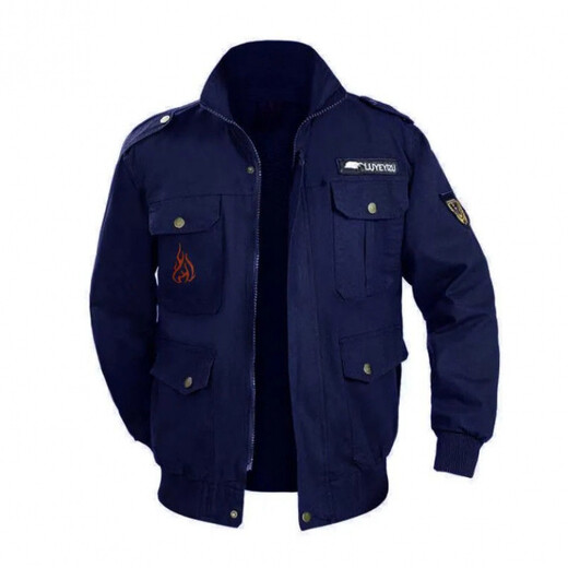 Feisheng Spring and Autumn Work Clothes Men's Loose Jacket Thickened Wear-Resistant Labor Insurance Welder Auto Repair Single-piece Top Workwear Customized Navy Blue Single Top Pure Cotton Anti-scald XL Recommended 125-140 Jin Jin equals 0.5 kg