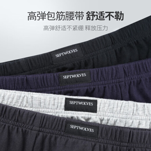 Septwolves Underwear Men's Antibacterial Cotton Men's Underwear Briefs Shorts Men's Chinese Valentine's Day Gift 4 Pack XXL