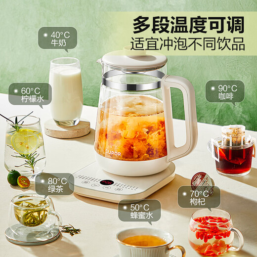 SUPOR 1.8L large-capacity health kettle tea kettle 316L stainless steel electric kettle thermal insulation flower tea kettle kettle glass panel with filter SW-18YJ38