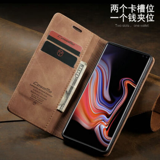 Zhenduxing ist für Samsung Galaxy S10/S10 geeignet. Zehn Mobiltelefonhülle S10 5G Karte S10E Wallet SM-G9730 Lederhülle S10/6.1 Zoll [Kaffee] High-End-Leder-Hülse-Karton-Screenfilm