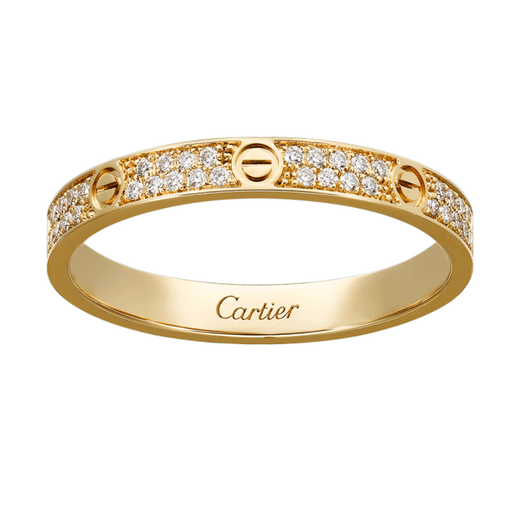 Cartier ring 18K gold baby's breath ring, same style for men and women, 2.6mm wide, set with 72 diamonds, LOVE wedding ring, Chinese Valentine's Day, 18K gold, B4218000 50 (one size fits all for women)