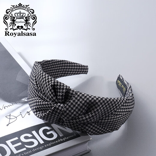 Royal sasa royal salsa hair accessories retro houndstooth headband satin pressed hair headband hairband going out to wash your face versatile hairpin