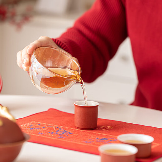 SUSHI CERAMICS Gold-painted Wanshi Xinglong Quick Cup Gift Box Convenient Travel Bag Tea Set