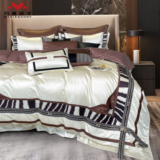 Malin Daofu four-piece set, light luxury style 140 silk cotton villa bedding European style room multi-piece set high-end quilt cover [four-piece set of bed sheets]-Event gold shot complement 1.5m bed (quilt cover 200*230cm)