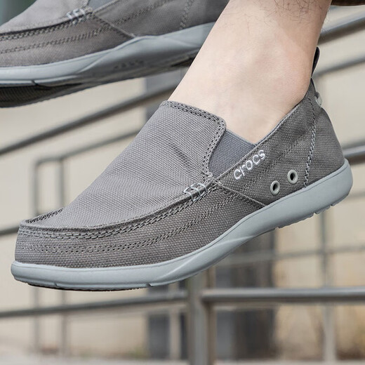 卡骆驰（crocs）复古男鞋沃尔卢运动轻便耐磨休闲鞋透气帆布鞋一脚穿板鞋 207635-0DV/石板灰/浅灰 44 42-43码/M9/270mm