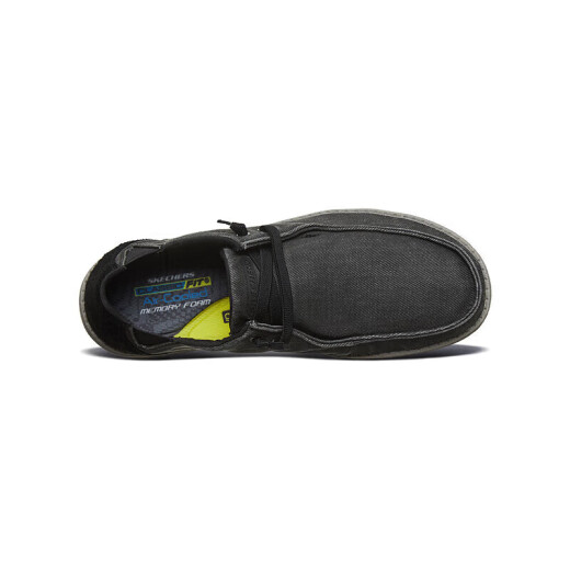 斯凯奇（SKECHERS）男鞋夏季帆布鞋商务休闲鞋复古低帮软底缓震一脚蹬板鞋66387
