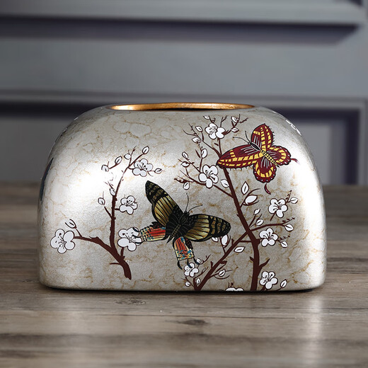 
Yonghuan European tissue box ornaments living room cardboard box napkin American creative ceramic Nordic dining table coffee table ins paper draw 1047 blue oriole blossom