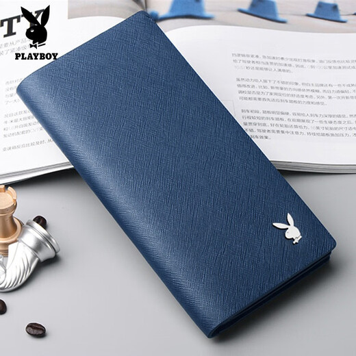 Playboy Wallet Мужской бизнес-капусная билетная клипа с многофункциональным многократным кошельком с большой пропускной способностью Blue