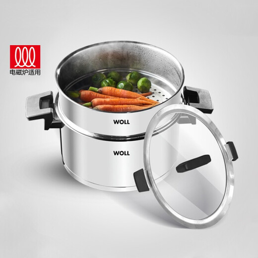 WOLL WOLL stainless steel series steamer household soup stew pot soup pot induction cooker gas universal single-layer steamer 1 layer 20cm