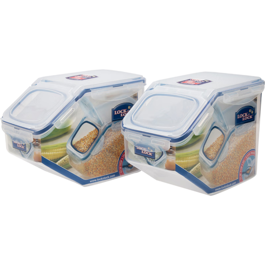 LOCK&LOCK kitchen plastic grain storage rice box, grain moisture-proof and insect-proof fresh-keeping storage container set of two (5L*2)