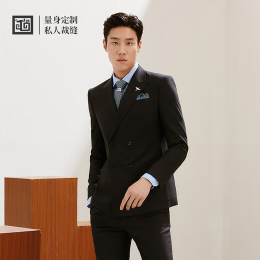 Long Qingxiang business fashion suit, four seasons, door-to-door custom-made slim fit wedding dress, groom suit for men, dark blue 180B (one version per person, customized size)