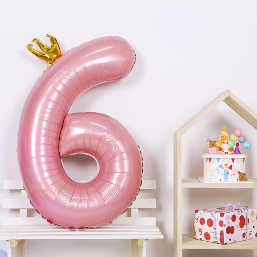 
Domeiyi birthday scene arrangement girl digital birthday balloon props atmosphere arrangement children party decoration pink 7