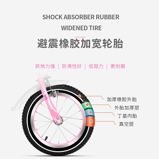 FOREVER (FOREVER) children's bicycle 4-6-8 years old male and female children's bicycle auxiliary wheel 14-inch pink upgraded model