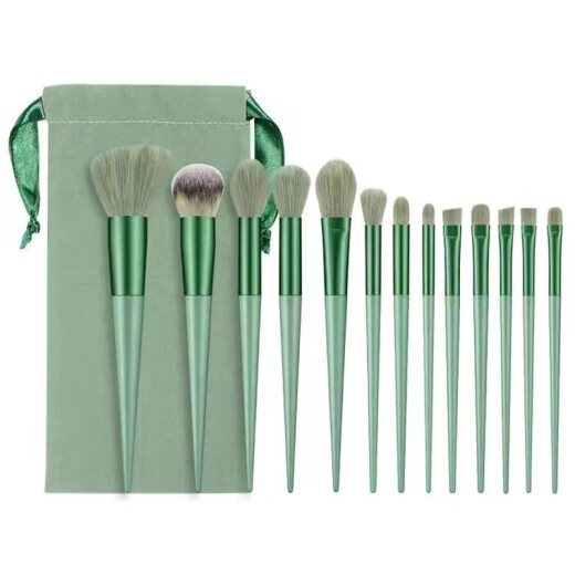 Lan Weiting makeup brush set 13 soft powder-grabbing loose powder brush eyebrow brush concealer brush full set of makeup brushes portable blue bridge brush set 10 [with brush bag]