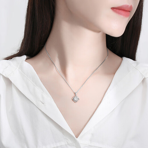 Manhe S925 Silver Moissanite Necklace Women's 2025 New Pendant Jewelry Wife's Birthday Gift for Girl Friends