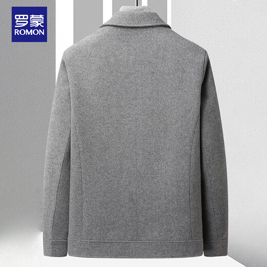 罗蒙ROMON 羊毛呢西装男商务休闲男士西服外套青中年简约商务小西装男时尚大衣1859 灰色 185 