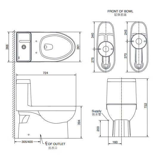 KOHLER one-piece toilet five-stage cyclone siphon water-saving toilet high-impact slow-down toilet 305mm pit distance 28866T