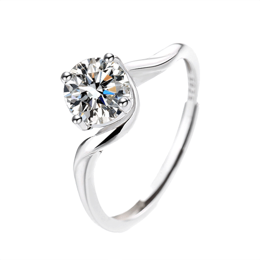 EothPT950 Platinum Möbius Ring One Carat Moissanite Ring Female Platinum Lover Birthday Gift for Girlfriend PT950 Platinum Moissanite Ring + Certificate