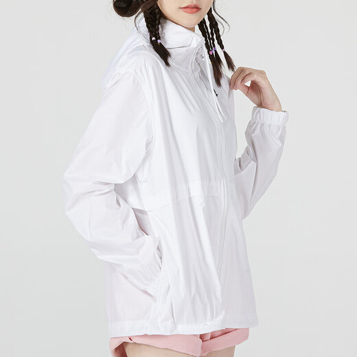 耐克（NIKE）外套夹克女装春季新款透气休闲防晒风衣耐磨宽松梭织连帽运动服 DM6180-100白色 M