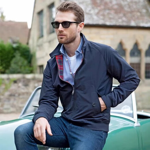 Baracuta G9 Classic Harrington Casual Jacket Harrington Jacket Men's Jacket Navy Navy Blue Spot One Size UK40