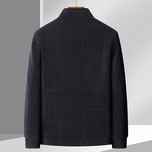 Chenille Velvet Jacket Dad's Winter Middle-aged and Elderly Cotton Clothes Men's Thickened Grandpa Jacket for the Elderly Black R Label Lapel Velvet Thickening 175 Recommended 95-115 Jin Jin equals 0.5 kg