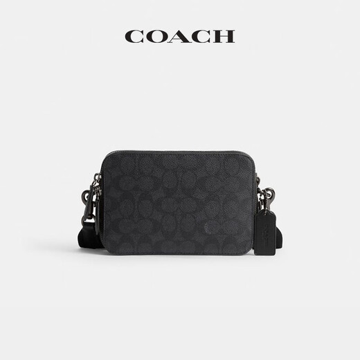 COACH gift new men's classic logo CHARTER No. 19 crossbody bag men's bag shoulder bag handbag charcoal black